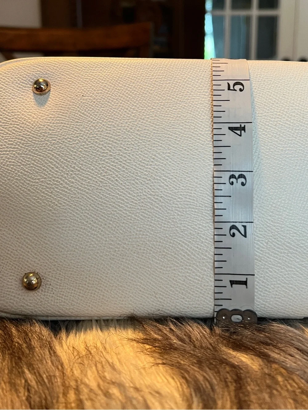 Dooney & Bourke Davis Pebble White Leather  Tassel Saffiano Zip Shopper Tote